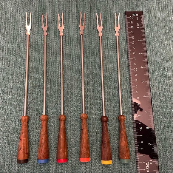 MCM Teak Fondue Skewers - 6 total - Picture 3 of 3
